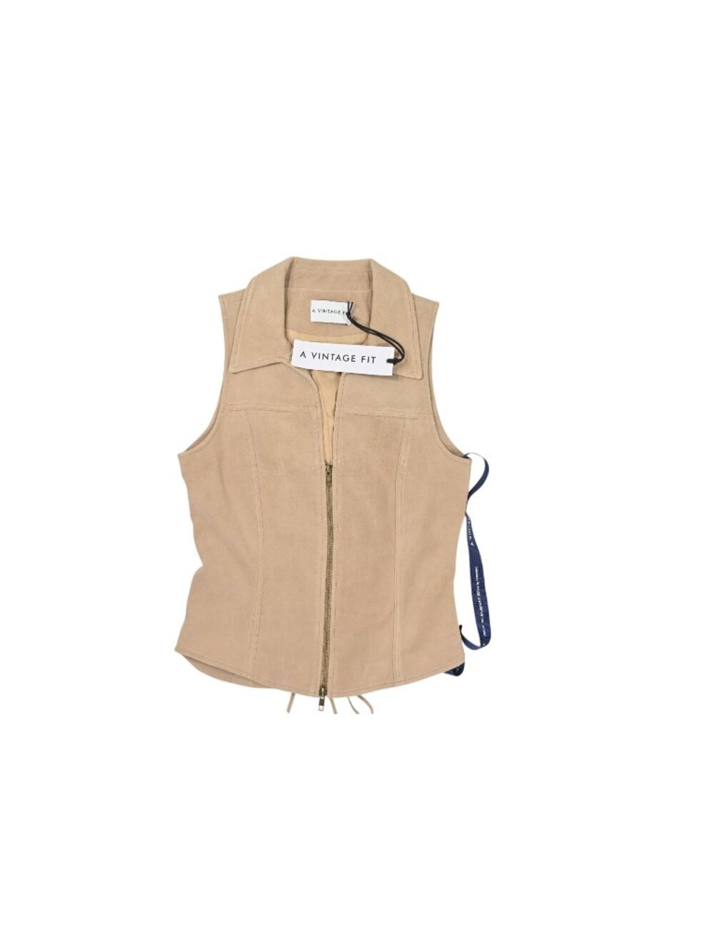A Vintage Fit Suede Vest in Sand